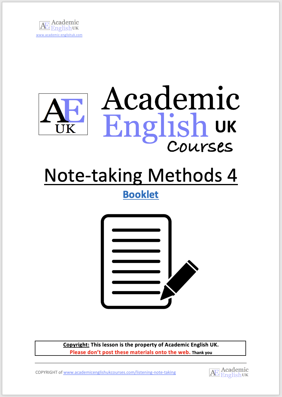 Listening Course: Listening Note-taking Methods